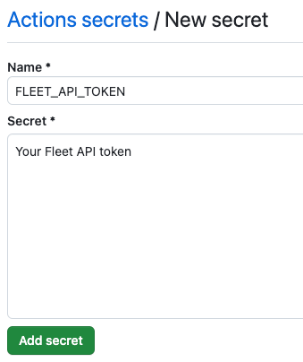Enter your Fleet API token Enter your Fleet API token