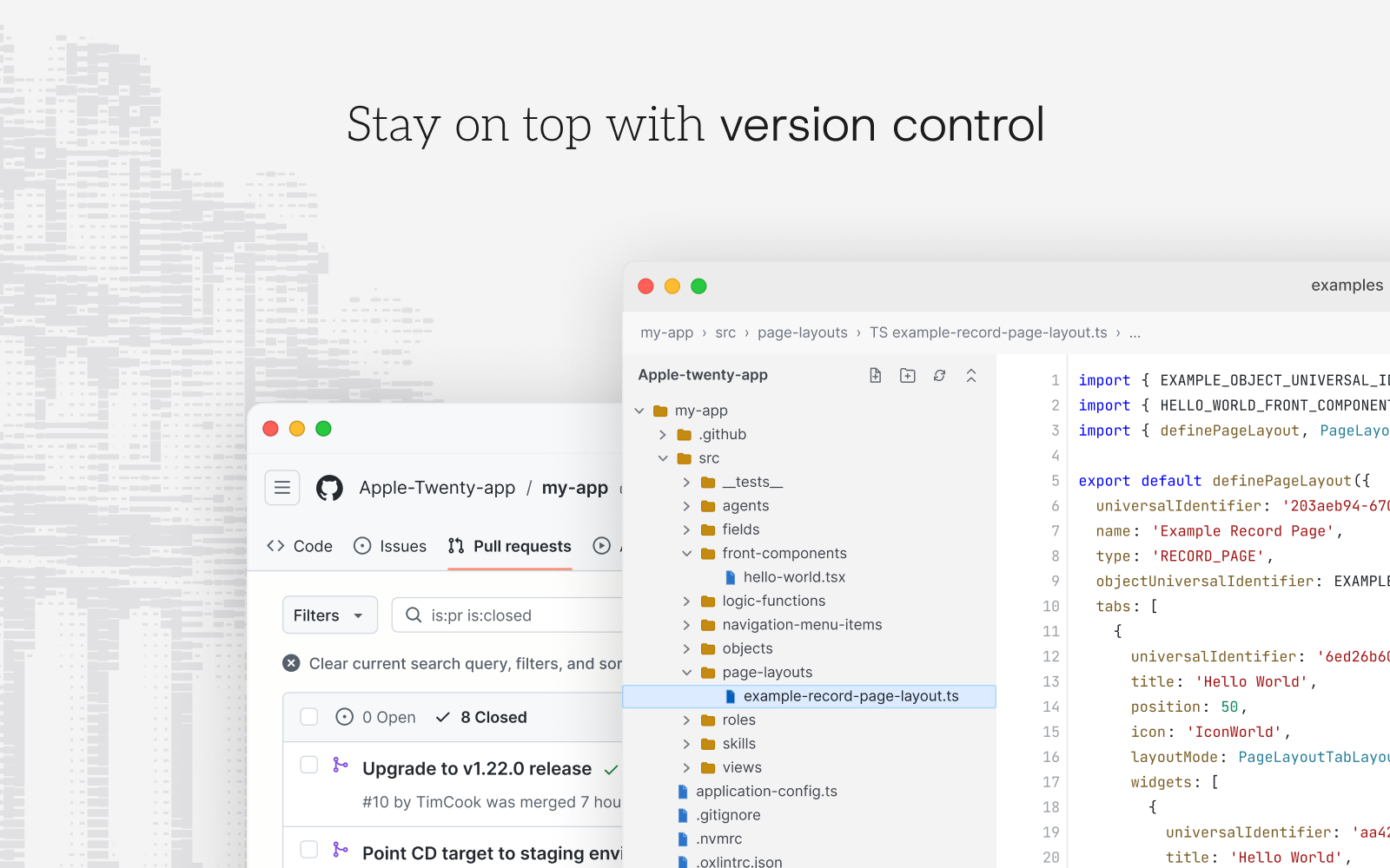 Stay on top with version control